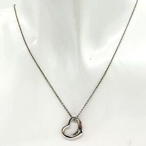 TIFFANY Co. Elsa Peretti Open Heart Sterling Silver 925 Necklace FULL INCLUSION